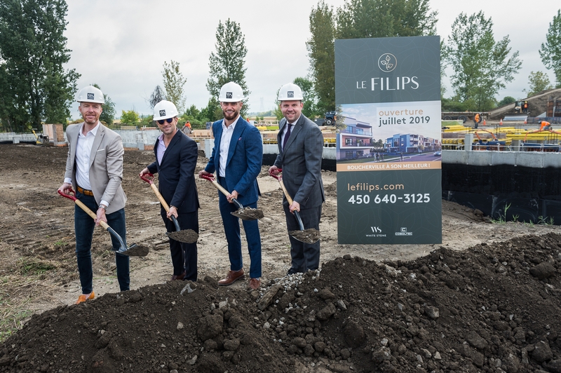 Lancement officiel du début des travaux de Le Filips; un nouveau projet résidentiel de condominiums locatifs haut de gamme à Boucherville.