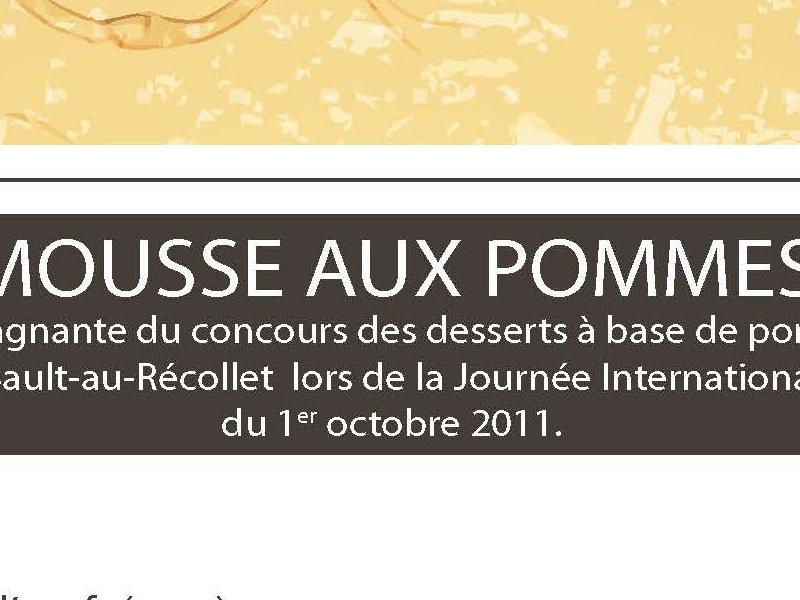 Recette gagnante de la journée internationale  des aînés 2011- Résidence Sault-Au-Récollet